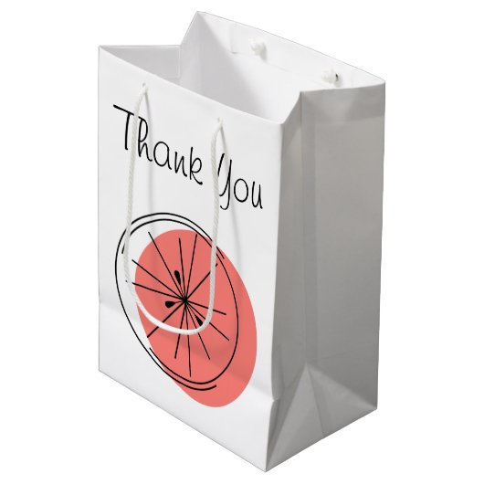 Citrus Roze Dank u geschenkzak medium Medium Cadeauzakje (Voorkant Gekanteld)