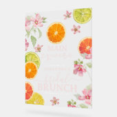 Citrus Roze Hoofd Pers Bridal Shower Brunch Acryl Bord (Hoek)