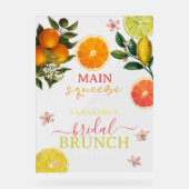 Citrus Roze Hoofdruk Bruidsontbijt Brunch Acryl Bord (Voorkant)
