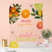 Citrus Roze Hoofdruk Bruidsontbijt Brunch Acryl Bord (Huwelijk)