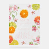 Citrus Roze Main Squeeze Vrijgezellenfeest Brunch Acryl Bord (Voorkant)