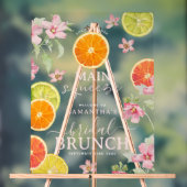 Citrus Roze Main Squeeze Vrijgezellenfeest Brunch Acryl Bord (Neutraal)