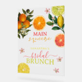 Citrus Roze Main Squeeze Vrijgezellenfeest Brunch Acryl Bord (Hoek)