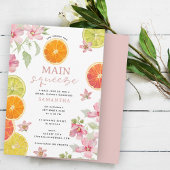 Citrus Roze Main Squeeze Vrijgezellenfeest Brunch Kaart