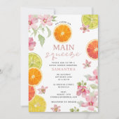 Citrus Roze Main Squeeze Vrijgezellenfeest Brunch Kaart (Voorkant)