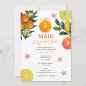 Citrus Roze Main Squeeze Vrijgezellenfeest Brunch Kaart (Voorkant)