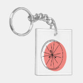 Citrus Roze Monogram vierkant dubbelzijdig Sleutelhanger (Voorkant Links)