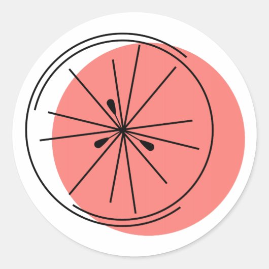 Citrus Roze rond Ronde Sticker (Voorkant)
