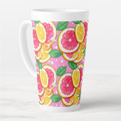 Citrus Roze Stippen Latte Mok (Linkerhoek)