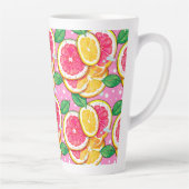 Citrus Roze Stippen Latte Mok (Rechts)