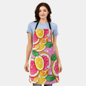 Citrus Roze Stippen Schort (Gedragen)