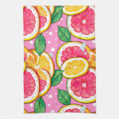 Citrus Roze Stippen Theedoek (Verticaal)
