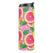 Citrus Roze Stippen Thermosbeker (Gedraaid links)