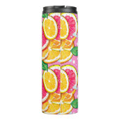 Citrus Roze Stippen Thermosbeker (Achterkant)