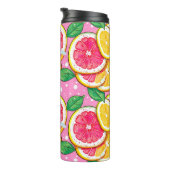 Citrus Roze Stippen Thermosbeker (Geroteerd rechts)