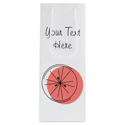 Citrus Roze Tekst geschenkzak wijn Cadeautas (Voorkant)
