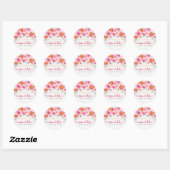 Citrus Roze Waterverf Bloemen Spaanse Baby Shower Ronde Sticker (Vel)