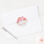 Citrus Roze Waterverf Bloemen Spaanse Baby Shower Ronde Sticker (Envelop)