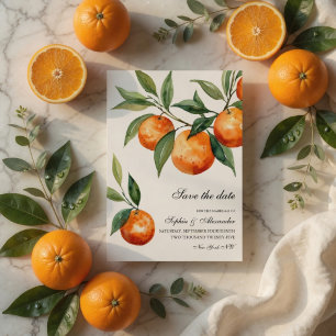 Citrus Save the Date Kaart   Mediterranean Orange