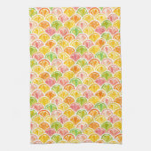 CITRUS SCALLOP Kleurrijke Fruit Slice Theedoek (Verticaal)