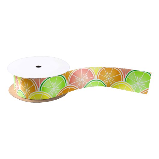 Citrus Scallop Pattern Satijnen Lint (Spoel)