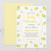 Citrus Schattige Citroen Bloemen Baby shower Kaart (Voorkant / Achterkant)