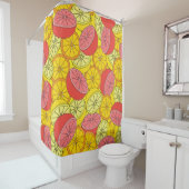 Citrus seamless pattern many oranges, lemons, grap douchegordijn (In situ)