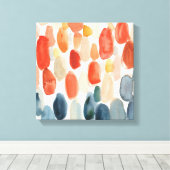 Citrus Season - Koraal- en Blauwe Stenen Canvas Afdruk (Insitu (Houten vloer))