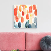 Citrus Season - Koraal- en Blauwe Stenen Canvas Afdruk (Insitu (Woonkamer))