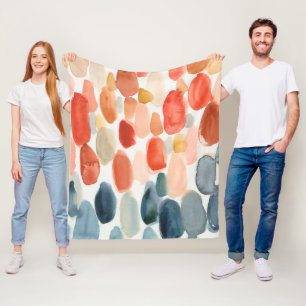 Citrus Season - Koraal- en Blauwe Stenen Fleece Deken