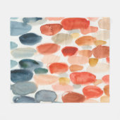 Citrus Season - Koraal- en Blauwe Stenen Fleece Deken (Voorkant (Horizontaal))