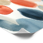 Citrus Season - Koraal- en Blauwe Stenen Poster (Hoek)