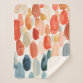 Citrus Season - Koraal- en Blauwe Stenen Sherpa Deken (Voorkant)