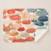 Citrus Season - Koraal- en Blauwe Stenen Sherpa Deken (Voorkant (horizontaal))