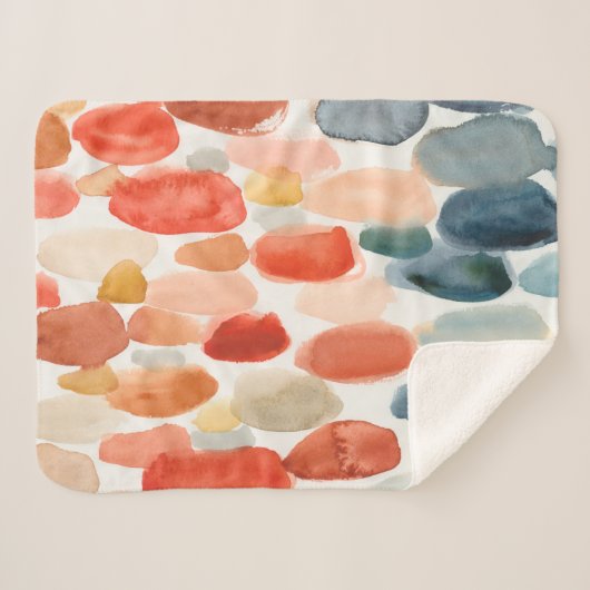 Citrus Season - Koraal- en Blauwe Stenen Sherpa Deken (Voorkant (horizontaal))