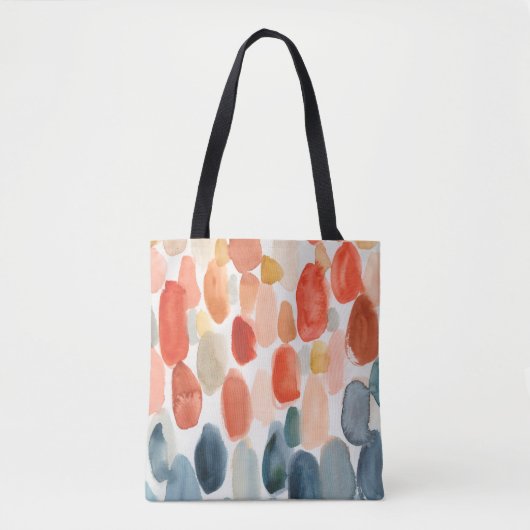Citrus Season - Koraal- en Blauwe Stenen Tote Bag (Voorkant)