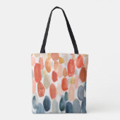 Citrus Season - Koraal- en Blauwe Stenen Tote Bag (Achterkant)