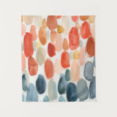 Citrus Season - Koraal- en Blauwe Stenen Wandkleed (Voorkant)