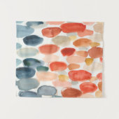 Citrus Season - Koraal- en Blauwe Stenen Wandkleed (Voorkant (horizontaal))