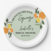 Citrus She Found Her Main Greenery  Bridal Shower Papieren Bordje (Voorkant)