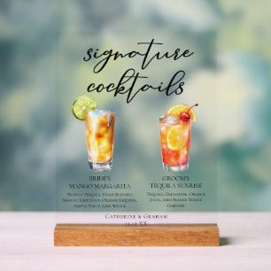 Citrus Signature Cocktails Zomerhuwelijk Acryl Bord
