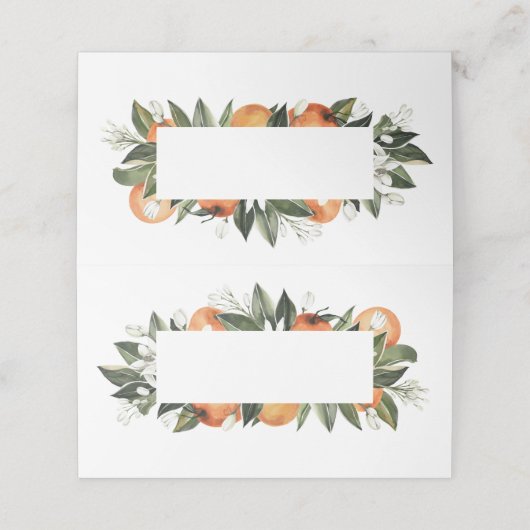 Citrus Sinaas Bruiloft Tafel Plaatskaart Plaatskaartje (Buitenkant ongevouwen)