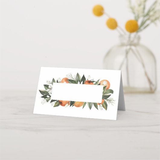 Citrus Sinaas Bruiloft Tafel Plaatskaart Plaatskaartje (Voorkant)