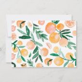 Citrus Sinaasappel Baby shower Dank u foto Bedankkaart (Achterkant)