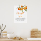 Citrus Sinaasappel Baby shower Late Night Luiers Poster (Keuken)