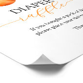 Citrus Sinaasappel Baby shower Luier Raffle Game Poster (Hoek)