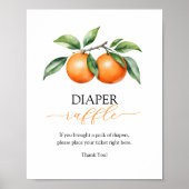 Citrus Sinaasappel Baby shower Luier Raffle Game Poster (Voorkant)