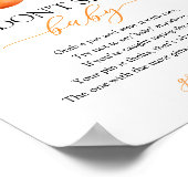 Citrus Sinaasappel Baby shower spel Poster (Hoek)