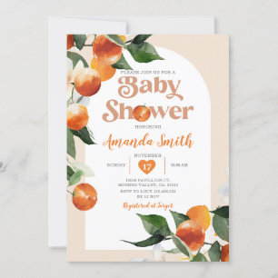 Citrus Sinaasappel Baby shower Zomer Tropische Blo Kaart
