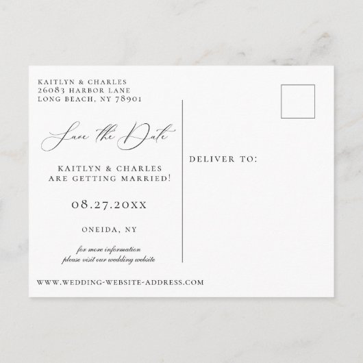 Citrus Sinaasappel Bloemen Bruiloft Save the Date Aankondigingskaart (Achterkant)